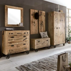 Robuuste Kast Mangohout -BEPUREHOME Winkel lavis porter industriele kast met tekst 03