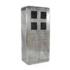 Buffetkast Zilver Aluminium -BEPUREHOME Winkel lavis witold aluminium vitrinekast met 2 laden 07