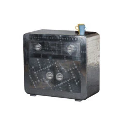 Aluminium Dressoir Zilver -BEPUREHOME Winkel lavis witold zilveren dressoir met 1 laden 01