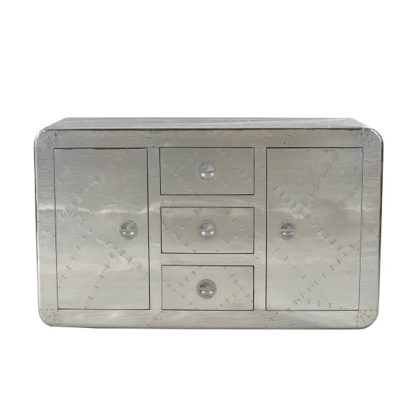 Dressoir Zilver Aluminium 4 Dressoir Zilver Aluminium - Afbeelding 2