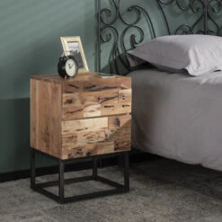 Massief Acaciahouten Nachtkastje
