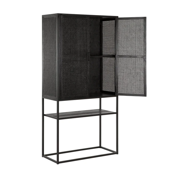 Kast Op Hoge Poten Zwart 8 Kast Op Hoge Poten Zwart - Afbeelding 6
