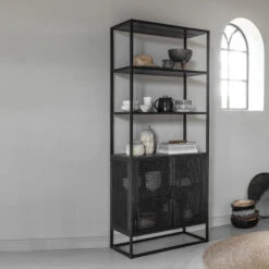 Zwarte Kast Met Open Vakken