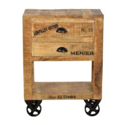 Houten Nachtkastje Op Wielen