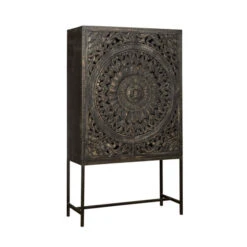 Zwarte Wandkast Snijwerk