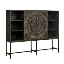 Brede Vintage Wandkast Snijwerk