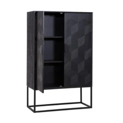 Grote Kast Zwart Hout -BEPUREHOME Winkel richmond interiors blax grote kast zwart hout 03