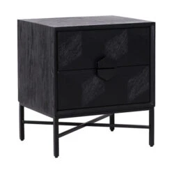 Zwart Nachtkastje Van Hout -BEPUREHOME Winkel richmond interiors blax zwart nachtkastje van hout 01