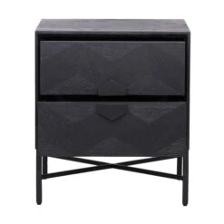 Zwart Nachtkastje Van Hout -BEPUREHOME Winkel richmond interiors blax zwart nachtkastje van hout 04