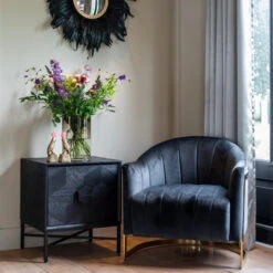 Zwart Nachtkastje Van Hout -BEPUREHOME Winkel richmond interiors blax zwart nachtkastje van hout 08