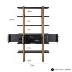 Wandkast Hout En Goud -BEPUREHOME Winkel richmond interiors cambon wandkast hout en goud 05