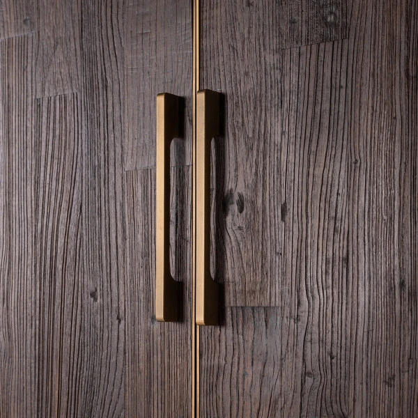 Wandkast Donker Hout Messing 8 Wandkast Donker Hout Messing - Afbeelding 6