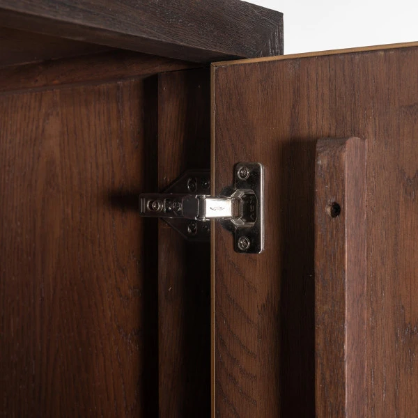 Wandkast Donker Hout Messing 10 Wandkast Donker Hout Messing - Afbeelding 8