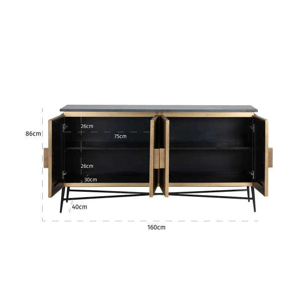 Dressoir Goud Met Marmer 10 Dressoir Goud Met Marmer - Afbeelding 8