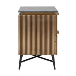 Gouden Nachtkastje Met Marmer -BEPUREHOME Winkel richmond interiors ironville gouden nachtkastje met marmer 02