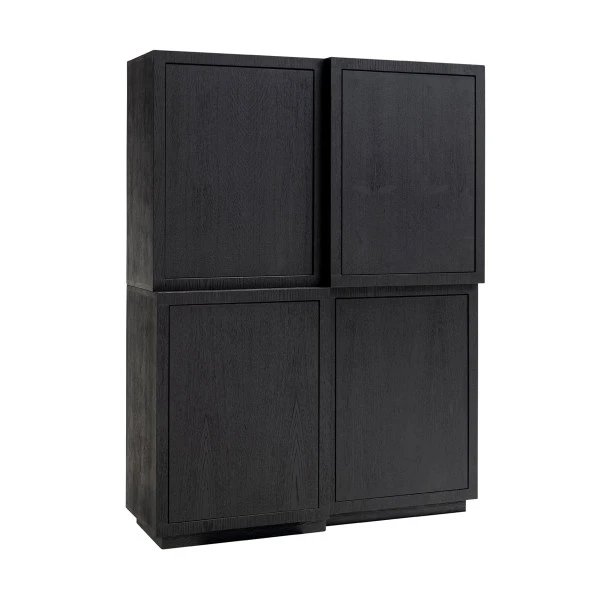 Wandkast Zwart Eiken Hout 3 Wandkast Zwart Eiken Hout