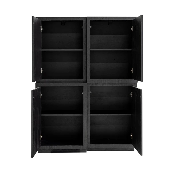 Wandkast Zwart Eiken Hout 4 Wandkast Zwart Eiken Hout - Afbeelding 2