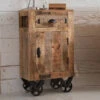 Rustiek Nachtkastje Van Mangohout -BEPUREHOME Winkel rustiek nachtkastje op wielen lavis porter 01