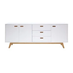 Dressoir Mat Wit Met Eiken