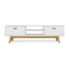 Tv-meubel Mat Wit Met Eiken