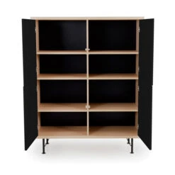 Eiken Wandkast Mat Zwart -BEPUREHOME Winkel tenzo flow eiken wandkast 03