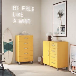 Hoge Ladekast -BEPUREHOME Winkel tenzo malibu hoge ladekast geel 03 1