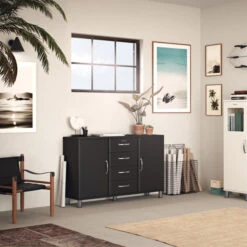 Retro Dressoir 14 Retro Dressoir -BEPUREHOME Winkel tenzo malibu retro dressoir zwart 03 1