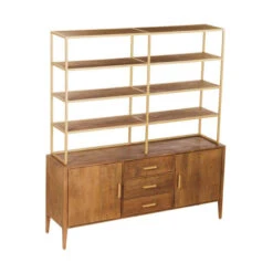 Stellingkast Mangohout Met Goud