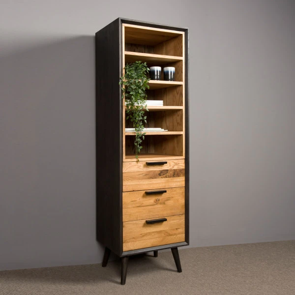 Smalle Boekenkast Eikenhout 3 Smalle Boekenkast Eikenhout