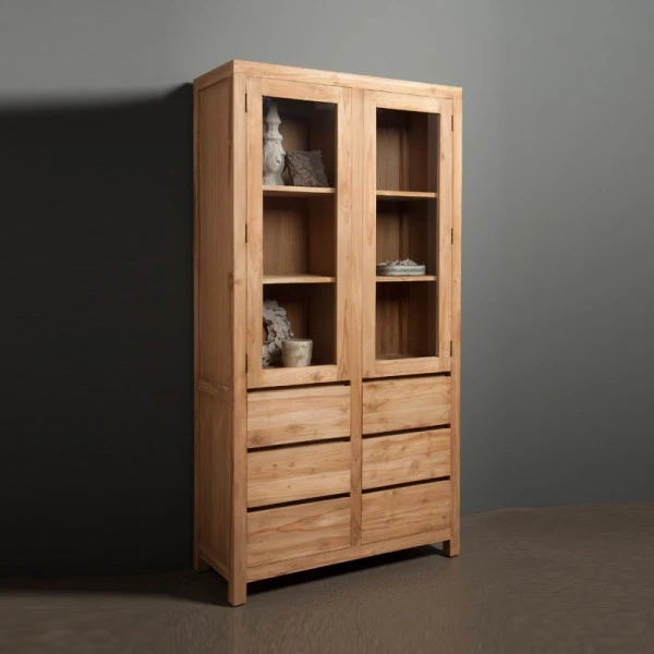Vitrinekast Teak 2 Deurs