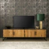 Tv-meubel Staal En Teak 200 Cm -BEPUREHOME Winkel tower living felino tv meubel metaal en teak 200 cm 02
