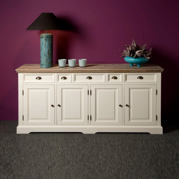 Landelijk Dressoir Wit 200 Cm 3 Landelijk Dressoir Wit 200 Cm