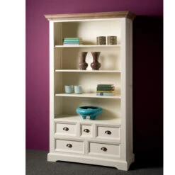 Witte Boekenkast Landelijk -BEPUREHOME Winkel tower living fleur romantisch witte boekenkast l 02 1