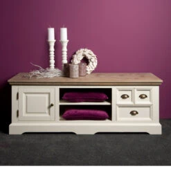 Wit Tv-meubel Landelijk 145 Cm