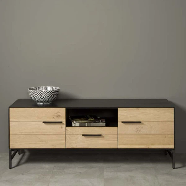 Tv-meubel Eiken Met Metaal - Afbeelding 2