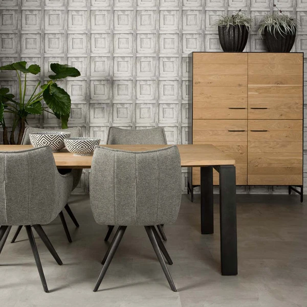 Wandkast Eiken Met Metaal 6 Wandkast Eiken Met Metaal - Afbeelding 4