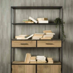 Stellingkast Gerookt Eiken 8 Stellingkast Gerookt Eiken -BEPUREHOME Winkel tower living luna stellingkast gerookt eiken 03