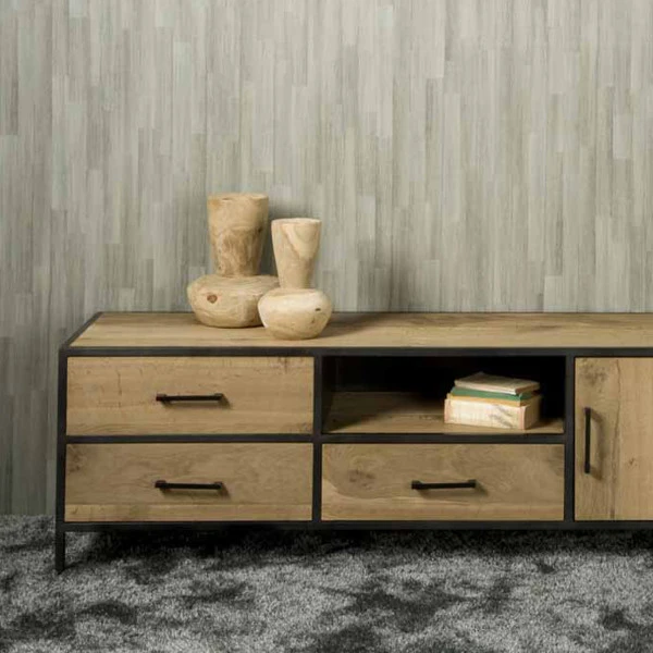 Tv-meubel Gerookt Eiken 180 Cm 5 Tv-meubel Gerookt Eiken 180 Cm - Afbeelding 3