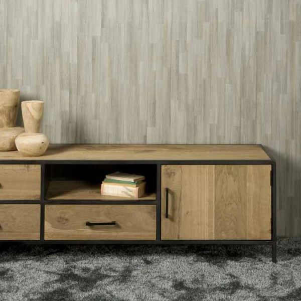 Tv-meubel Gerookt Eiken 180 Cm 4 Tv-meubel Gerookt Eiken 180 Cm - Afbeelding 2