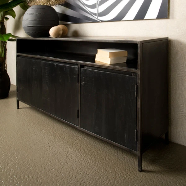 Industrieel Dressoir Zwart 3 Industrieel Dressoir Zwart