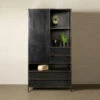 Zwarte Wandkast Industrieel -BEPUREHOME Winkel tower living paterno industriele wandkast 01