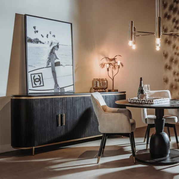 Dressoir Ovaal Met Messing 4 Dressoir Ovaal Met Messing - Afbeelding 2