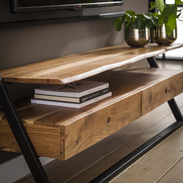 TV-meubel Industrieel Acacia Hout 5 TV-meubel Industrieel Acacia Hout - Afbeelding 3