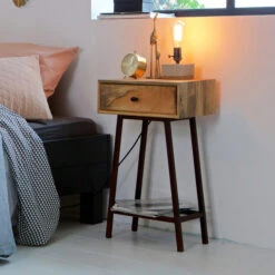 BePureHome Vintage Sidetable -BEPUREHOME Winkel vintage sidetable met lade naturel bepure skybox 01 3