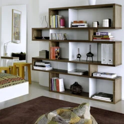 Design Boekenkast Walnoot 160 Cm -BEPUREHOME Winkel wandkast noten tundo amavel 160 03 800x800 1