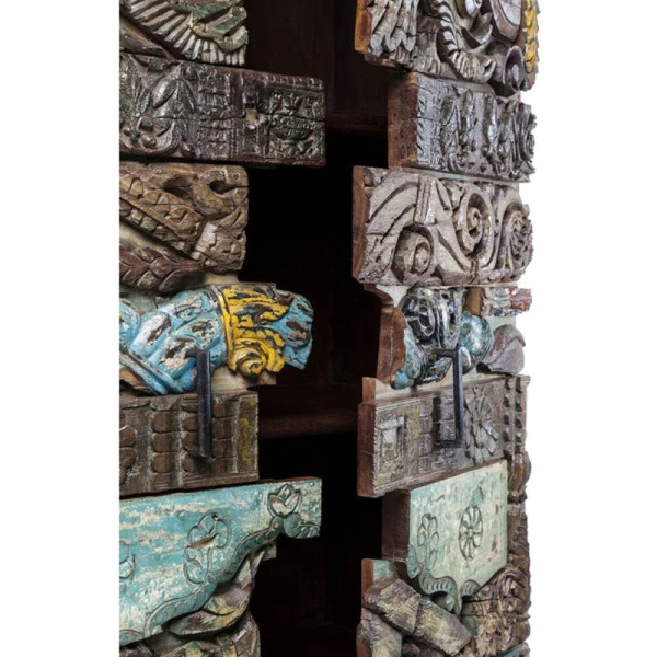 Indiase Kast Houtsnijwerk 4 Indiase Kast Houtsnijwerk - Afbeelding 2