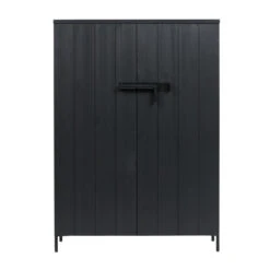 WOOOD Zwarte Kast Grenen Diep Zwart