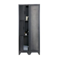 WOOOD Smalle Lockerkast 3-deurs -BEPUREHOME Winkel woood cas metalen lockerkast met 3 deuren 06