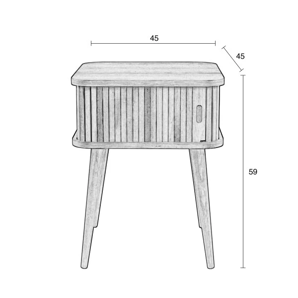Zuiver Zwart Retro Nachtkastje 10 Zuiver Zwart Retro Nachtkastje - Afbeelding 8