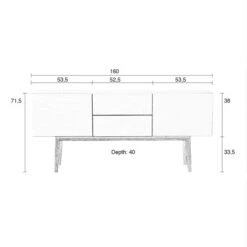 Zuiver Hoogglans Dressoir Eiken 160 Cm -BEPUREHOME Winkel zuiver high on wood dressoir hoogglans wit eiken 160 cm 10